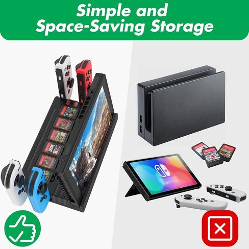 TV Docking Station with Joycon Charging for Switch,Storable 6 Game Cards/6 TF Cards,Switch Docking Station Support 4K HD Adapter Output with Cable and 15V/2.6A USB-C Charger in Saudi Arabia