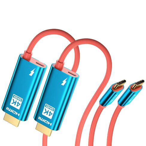 QCEs USB C to HDMI Adapter Cable for iPhone 17 16 15 to TV/Projector, 6.6FT Type C to HDMI Cable with Charging Port 4K30Hz for iPhone to TV/Mini Projector Compatible with MacBook Pro, iPad, Samsung in Saudi Arabia
