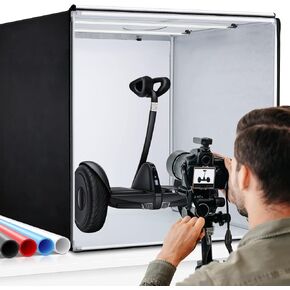 47x20x55 Inch Bi-Color LED Photo Studio Light Box, Dimmable High CRI>98 Photography Tent with 3 Backdrops, Large Size Shooting for Clothes, Furniture and Artwork in Saudi Arabia