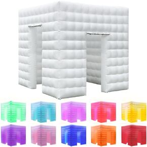 OZIS 1 Door Inflatable Photo Booth Enclosure 8.2ftx8.2ft with Blower 16 Colors Portable Inflatable Photo Booth Tent for Wedding, Party, Events, Proms, Birthday, Bars (White) in Saudi Arabia