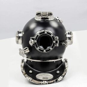 18" Scuba Diving Nautical Helmet | Maritime Ship's Decorative Helmet | Medieval-Mercantile (18 Inches, Nickel Black) in Saudi Arabia