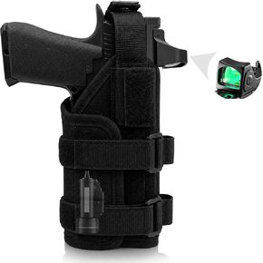 AIKATE Molle Gun Holster with Optic/Light/Laser, Adjustable Universal Molle Handguns Holster, Fits for Glock 1911, .40, .45, .380, M&P Shield 9mm, Most Medium Full Size Pistol in Saudi Arabia