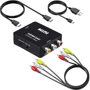 Wonlyus HDMI to RCA Converter with RCA and HD Cable, 1080P HDMI to AV 3RCA CVBs Composite Video Audio Adapter Supports PAL/NTSC for TV Stick, Apple TV, PC, Laptop, Xbox, DVD in Saudi Arabia