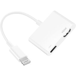 Lightning to HDMI Adapter for iPhone to TV, 1080P 4K@60Hz Video & Audio Sync Screen Converter Digital AV Adapter with Charging Port for iPhone 14 13 12 11 X 8 7 on HDTV/Projector/Monitor in Saudi Arabia