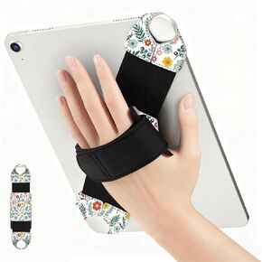 Fintie Universal Tablet Hand Strap Holder for 9-11 Inch Tablets eReaders, 360 Degrees Swivel PU Leather Secure Portable Adjustable Handle Grip for iPad, Galaxy Tab and 9-11" Tablets, Black in Kuwait