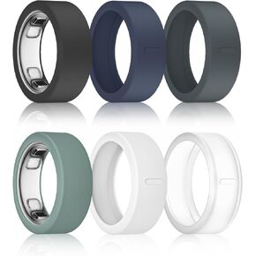 6 Pack Ring Cover Compatible with Oura Ring 5 | Anti-Scratch Silicone Smart Ring Protector Case with Alignment Mark, Oura Ring 5 Accessories for Men Women in Kuwait