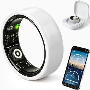 2026 Ceramic Smart Ring for Women&Couples, MounTova-T3-Ring, 24/7 Track Heart Rate, Sleep, SpO2, Stress, Cycles, IP68 Waterproof, No Subscription, iOS&Android (Pink,Size 8) in Kuwait