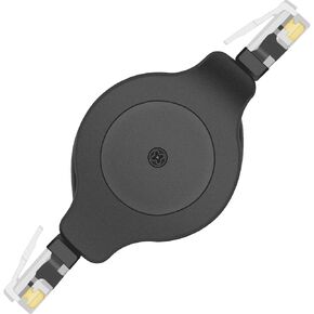 NECABLES Retractable Phone Cord for Landline 4ft - 4 Feet | Auto Rewind Telephone Handset Cord RJ9 4P4C Male to Male Black in Saudi Arabia