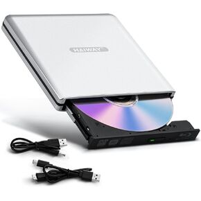 Haiway Aluminum External Blu Ray Drive Read/Write Bluray Burner for PC | USB 3.0 Type-C, Support 25G Disc, Portable 3D Blu-Ray BD DVD CD Burner, for Laptop Desktop PC, for Windows, macOS and Linux in Saudi Arabia