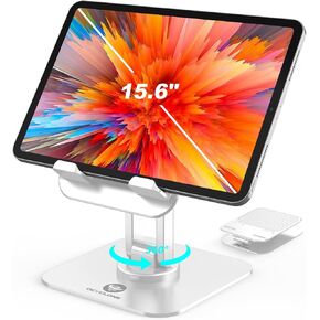 OCYCLONE iPad Stand, 360° Rotating Adjustable Foldable iPad Tablet Stand Holder for Desk Compatible with Kindle Tablet iPad 4" - 15.6" Portable Monitor Stand, Black in Saudi Arabia