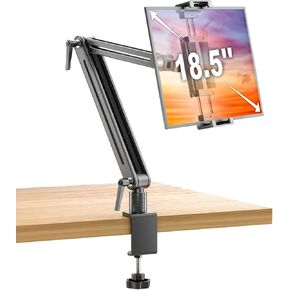 Portable Monitor Stand Large Clamp - Heavy Duty Aluminum Body Support up to 4.4LBS 16" 17.3" 18.5 inch 360° Rotating Base Swivel Foldable Desk Stand for iPad Holder Tablet Mount for Kitchen/Travel in Saudi Arabia