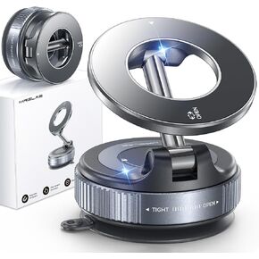 MRGLAS 2026 Upgraded for MagSafe Vacuum Car Phone Mount, 360° Adjustable | 2800gf Strong Magnetic Phone Holders for Your Car, 98LBS Suction Cup Car Mount,Car & Truck Accessory for iPhone 12–17 Pro Max in Saudi Arabia