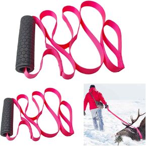 2PCS Deer Drag Rope, Nylon Hunting Pull Strap with Non-Slip Handle, Game Dragging Harness Hunting Accessories for Field Transport in Saudi Arabia