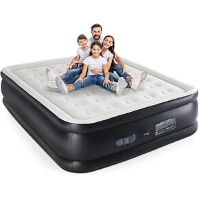 DUMOS Twin Air Mattress with Built-in Pump, Blow Up Mattress | 16 Inch Double Height Airbed, Non-Slip Bottom, 660 lbs, Inflatable, Home, Camping in Kuwait