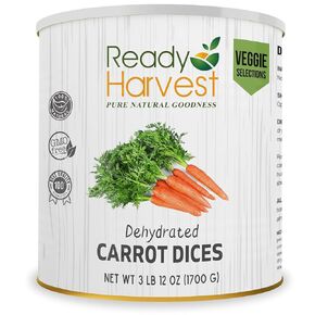 Ready Harvest Dehydrated Food - Carrots | Emergency Food | Dried Vegetables | #10 Can | 25-Year Shelf Life | 3 lbs | Cans Filled to the Top in Saudi Arabia