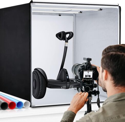 47x20x55 Inch Bi-Color LED Photo Studio Light Box, Dimmable High CRI>98 Photography Tent with 3 Backdrops, Large Size Shooting for Clothes, Furniture and Artwork in Saudi Arabia