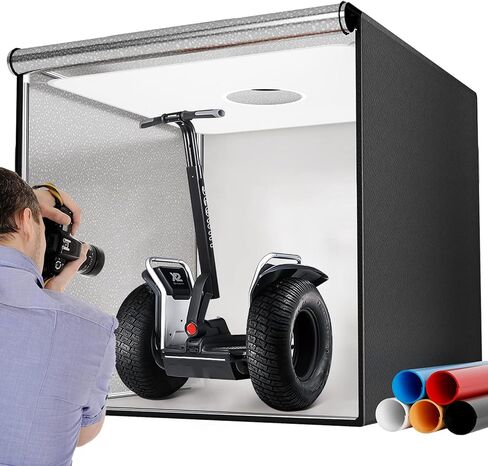 Takerers 16"x16" Photo Studio Light Box Photography, 480 LED Product Lightbox with 3 5500K Stepless Dimming Light Panels, Professional Photo Background Shooting Tent with 4 Color Backdrops in Saudi Arabia