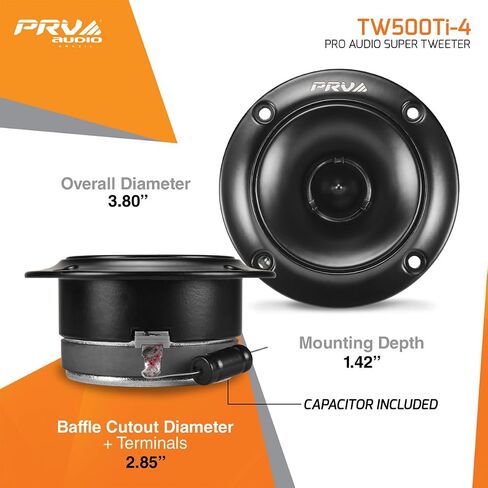 مكبرات صوت صغيرة من PRV AUDIO TW500Ti-4 - 240 وات، مكبرات صوت تيتانيوم 3.75 بوصة لصوت السيارة - سهلة التركيب (زوج) in Kuwait