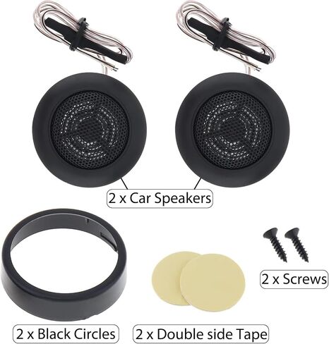 Car Tweeters,2 Inch 12V 60W Car Audio Tweeter Speakers,Mini Dome Car Door Stereo Component Tweeters Loudspeaker Horn Kit for Car Audio System Accessories (1 Pairs) in Saudi Arabia
