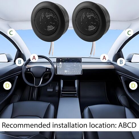 Car Tweeters,2 Inch 12V 60W Car Audio Tweeter Speakers,Mini Dome Car Door Stereo Component Tweeters Loudspeaker Horn Kit for Car Audio System Accessories (1 Pairs) in Saudi Arabia