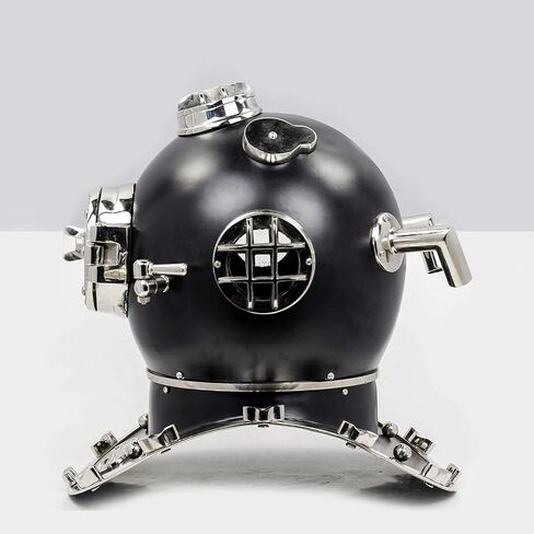 18" Scuba Diving Nautical Helmet | Maritime Ship's Decorative Helmet | Medieval-Mercantile (18 Inches, Nickel Black) in Saudi Arabia
