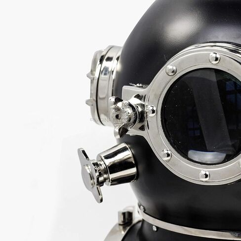 18" Scuba Diving Nautical Helmet | Maritime Ship's Decorative Helmet | Medieval-Mercantile (18 Inches, Nickel Black) in Saudi Arabia