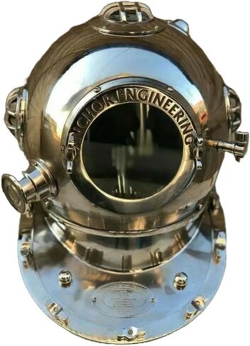 Silver US Navy Mark V Deep Sea Antique Scuba Marine Divers Diving Helmet Diver 18" Inch Gift in Saudi Arabia