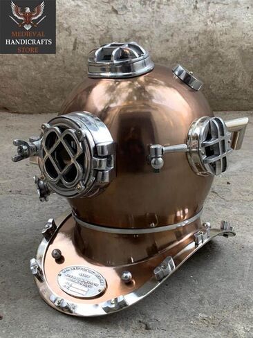 Medieval HANDICRAFTS Store Nautical Maritime US Diver's V Mark Navy Helmet – Antique Decorative Collectible for Home & Office in Saudi Arabia