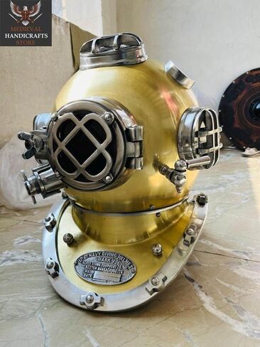 Medieval HANDICRAFTS Store Vintage US Sea Navy Mark V Scuba Diving Diver's Helmet – Maritime Home Décor, Collectible & Gift Item in Saudi Arabia