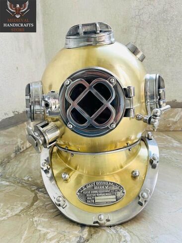 Medieval HANDICRAFTS Store Vintage US Sea Navy Mark V Scuba Diving Diver's Helmet – Maritime Home Décor, Collectible & Gift Item in Saudi Arabia