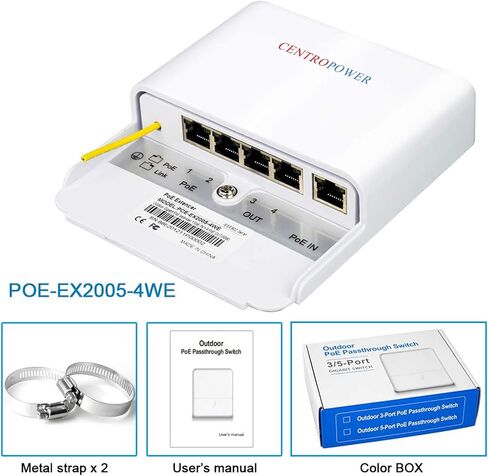 Outdoor 5 Port PoE Switch/Extender/Booster | 60W 48V, 10/100/1000M, PoE Passthrough, 6KV Lightning Protection, IEEE 802.3af/at/bt in Saudi Arabia