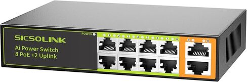 24 Port PoE+ Switch 400W, 2 Gigabit Uplinks 802.3af/at Rackmount | 400W High Power | VLAN & 250M Extend | 6KV Lightning Fanless Metal Rackmount Plug & Play for Security Camera NVR WiFi AP VoIP in Saudi Arabia