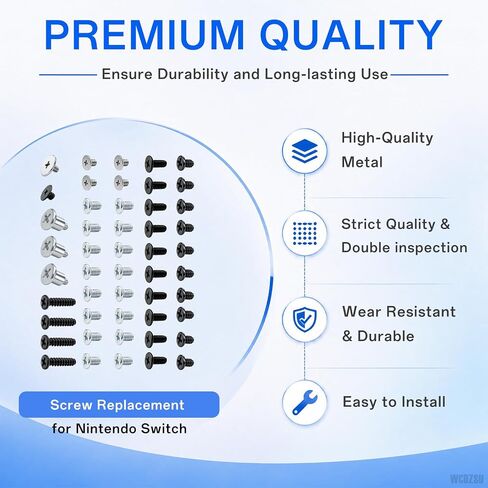 WCDZSU Full Screws Set Replacement for Nintendo Switch Console Repair Kit | NS Accessories Housing Shell Philips Head Screw Replacement Repair Fastener Kit with Screwdriver Tweezer Opening Tool in Saudi Arabia