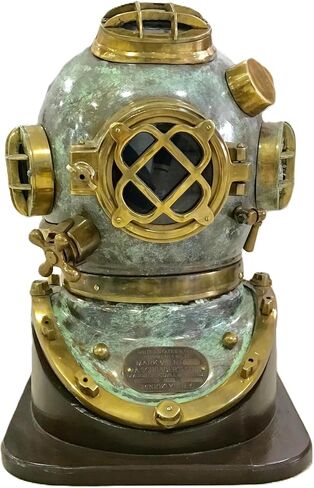 Vintage US Navy Diving Divers Helmet Deep Sea Mark V Scuba with Base Home Decor & Office in Saudi Arabia