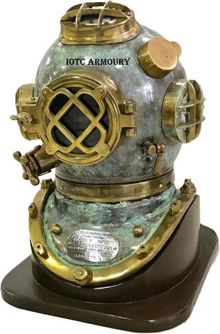 Vintage US Navy Diving Divers Helmet Deep Sea Mark V Scuba with Base Home Decor & Office in Saudi Arabia