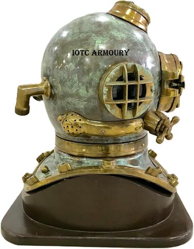 Vintage US Navy Diving Divers Helmet Deep Sea Mark V Scuba with Base Home Decor & Office in Saudi Arabia