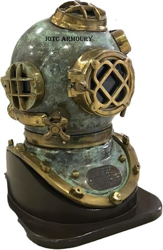 Vintage US Navy Diving Divers Helmet Deep Sea Mark V Scuba with Base Home Decor & Office in Saudi Arabia