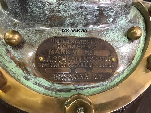 Vintage US Navy Diving Divers Helmet Deep Sea Mark V Scuba with Base Home Decor & Office in Saudi Arabia