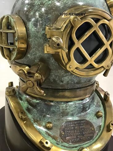 Vintage US Navy Diving Divers Helmet Deep Sea Mark V Scuba with Base Home Decor & Office in Saudi Arabia