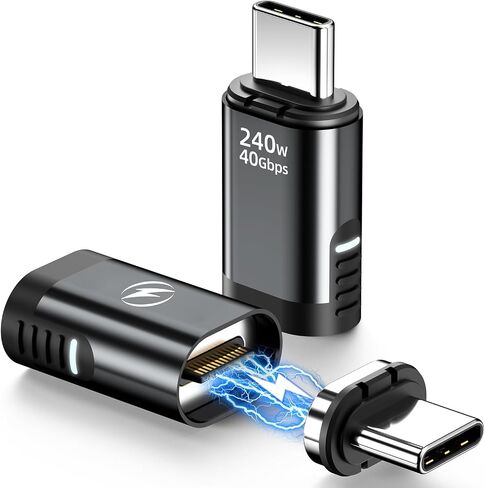 USB C Magnetic Adapter 240W, 2 Pack, 24 Pin Straight USBC 4 40Gbps 8K 60Hz in Kuwait