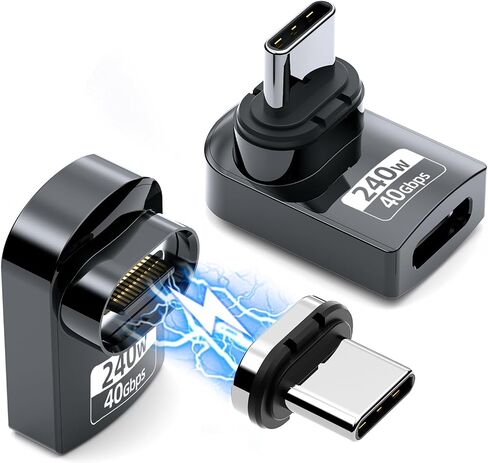 USB C Magnetic Adapter 240W, 2 Pack, 24 Pin Straight USBC 4 40Gbps 8K 60Hz in Kuwait
