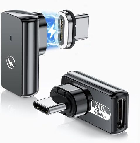 USB C Magnetic Adapter 240W, 2 Pack, 24 Pin Straight USBC 4 40Gbps 8K 60Hz in Kuwait