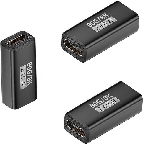 3Pack Usbc Female to Female Adapter-40Gbps Data Transfer USB C Coupler | 240W Fast Charging,8k@60hz Video Type c Extender,for MacBook, ipad, Thunderbolt 4/3 in Saudi Arabia