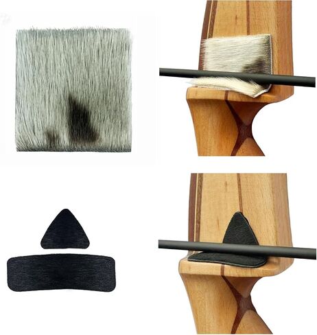Arrow Rest for Recurve Bow, 2Pcs Natural Fur Adhesive Shelf Traditional Bow Arrow Rests Archery Accessories for Longbow Outdoor Hunting Shooting Practice in Saudi Arabia