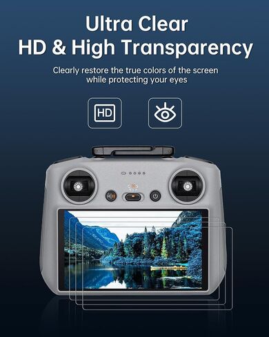 LKTOP 2 Pack RC/RC2 Screen Protector for DJI RC/RC 2 Controller Accessories Mini 4 Pro HD Tempered Glass Mini 3 Pro Film for DJI Mini 4/3 Series, Mavic 4 Pro, Mavic 3 Series, Air 3, Air 2S, Flip, Neo in Saudi Arabia