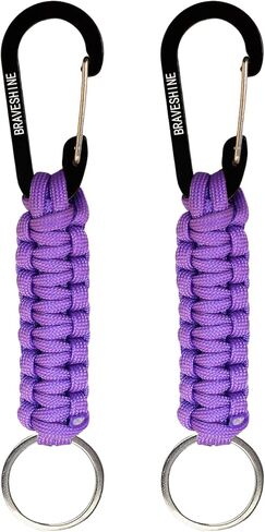 BRAVESHINE Paracord Keychain Hook Carabiner Clip | D Ring Lanyard Hanger | Aluminum Hook for Indoor, Outdoor, Camping, Hiking, Water Bottle Holder, Key, Backpacks, Men, Women, Bag Charms | 6.1Inch in Saudi Arabia