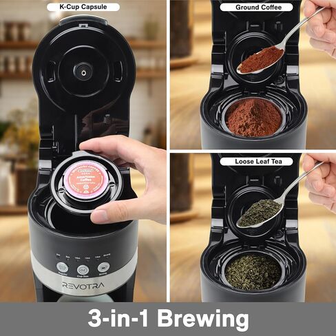 REVOTRA Single Serve Coffee Maker for Pods & Ground Coffee in Saudi Arabia