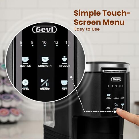 Gevi Single Serve K Cup Coffee Maker, Brew Ground Coffee, 40oz Water Tank | Compatible with K Cups and Ground Coffee, Adjustable 6–14oz Brew Sizes, Large Removable 40oz Water Reservoir in Saudi Arabia
