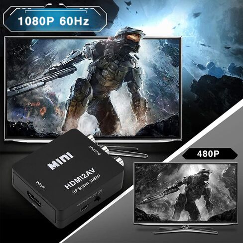 Wonlyus HDMI to RCA Converter with RCA and HD Cable, 1080P HDMI to AV 3RCA CVBs Composite Video Audio Adapter Supports PAL/NTSC for TV Stick, Apple TV, PC, Laptop, Xbox, DVD in Saudi Arabia