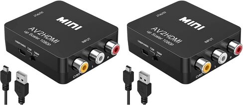 RCA to HDMI Converter, 1080P RCA Composite CVBS AV to HDMI Video Audio Converter Adapter Compatible with N64 Wii PS2 Xbox VHS VCR Camera DVD, Support PAL/NTSC with USB Power Cable in Saudi Arabia